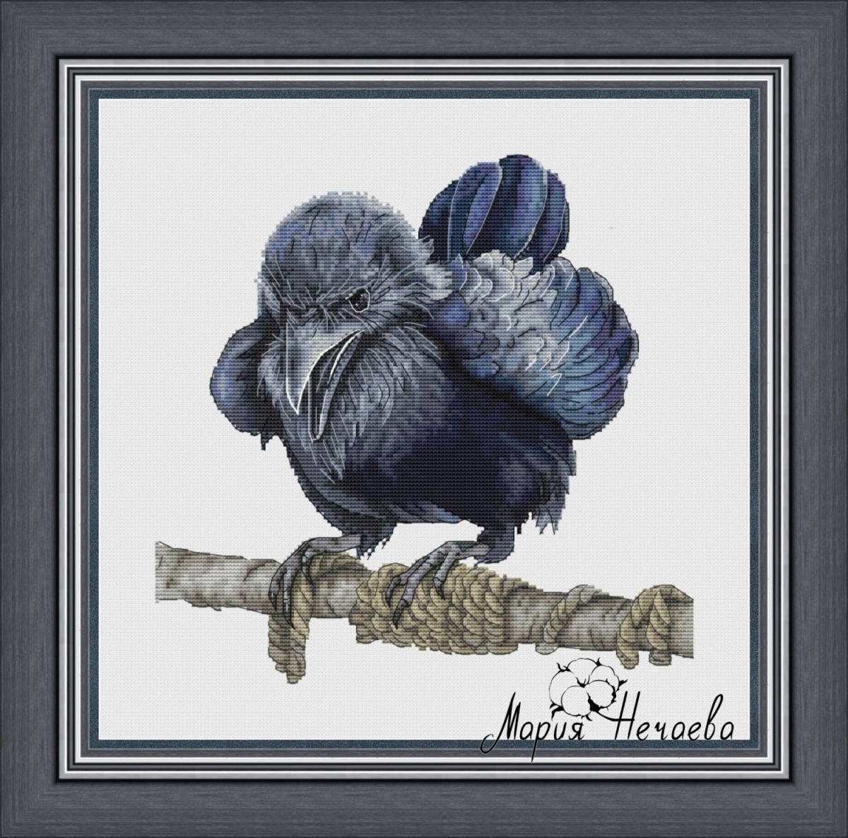 A Black Raven Cross Stitch Pattern фото 2