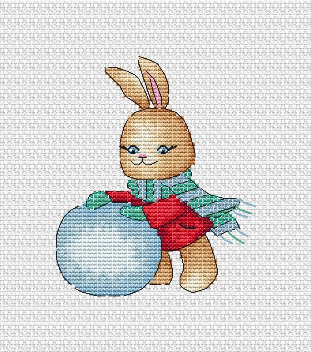 Bunny Tommy Cross Stitch Pattern фото 1