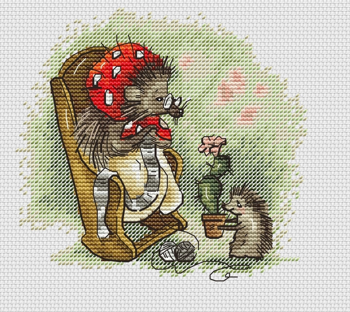 Hedgehogs. Happy Womens Day Cross Stitch Pattern фото 1