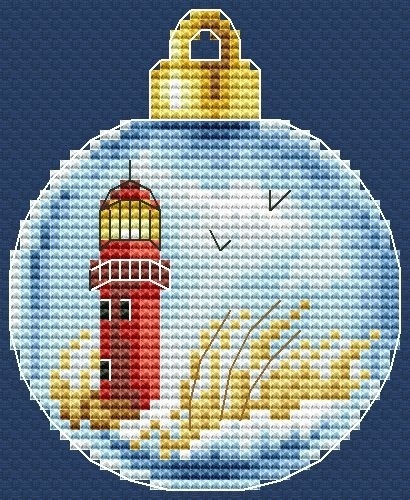 Christmas Bauble. Lighthouse 3 Cross Stitch Pattern фото 1