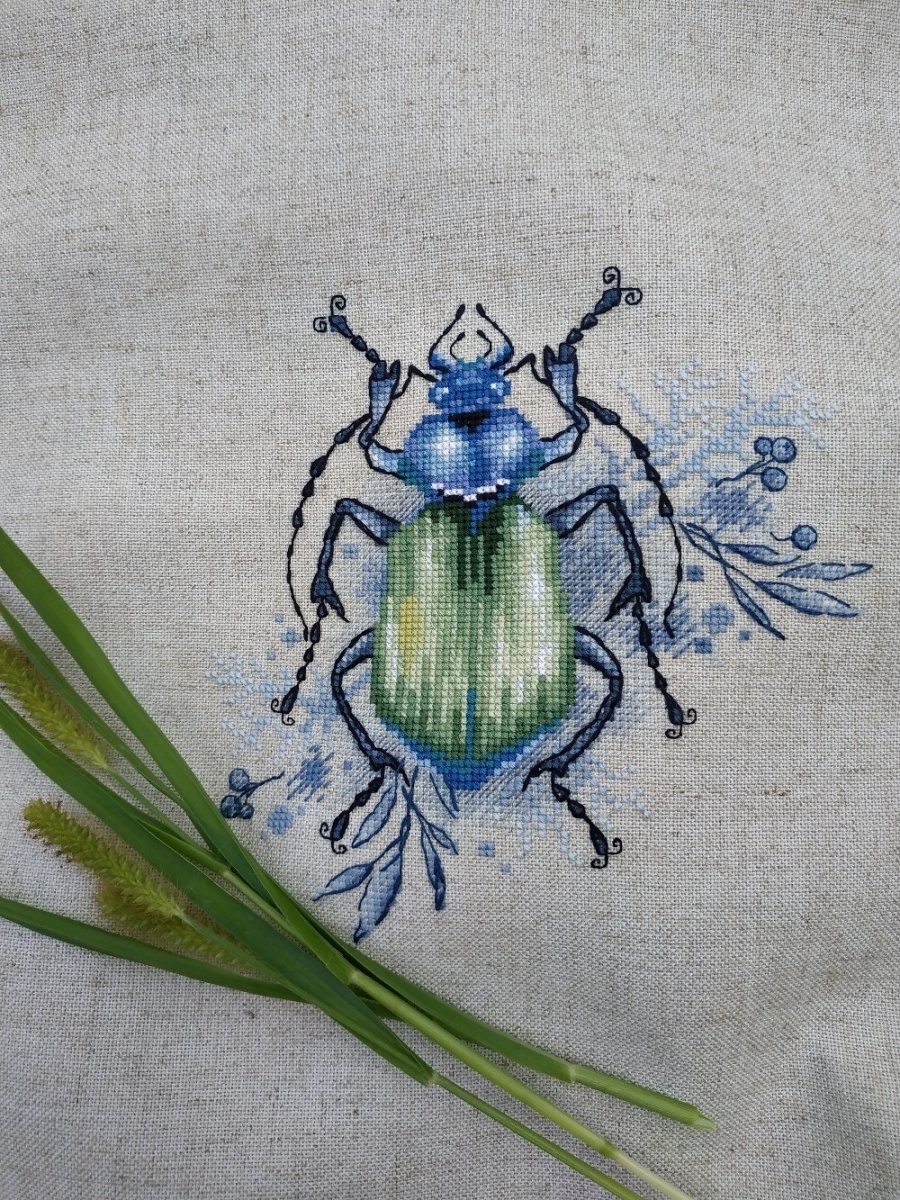 Green Beetle Cross Stitch Pattern фото 6