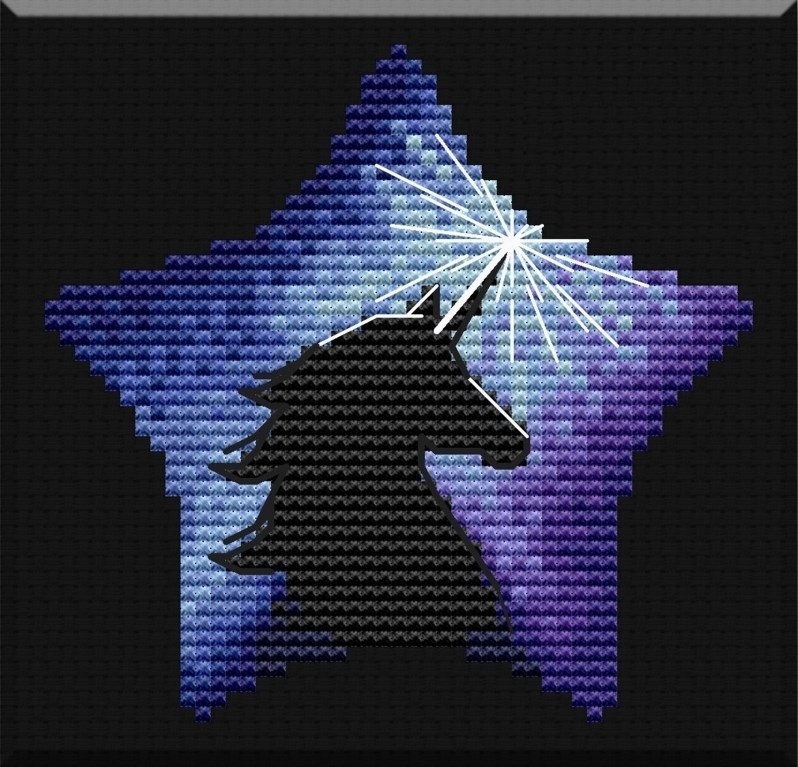 Unicorn Star Cross Stitch Pattern фото 1