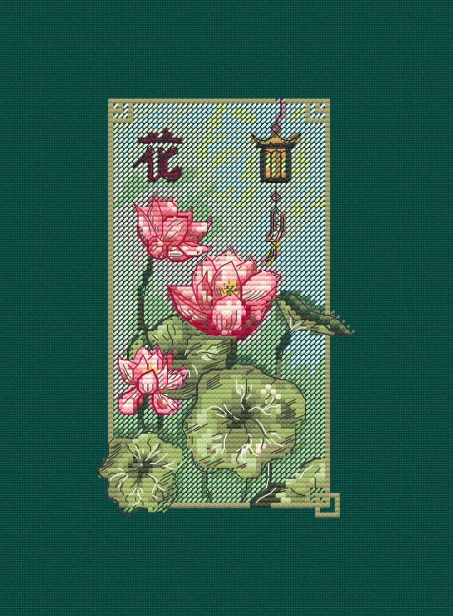 Flowers of the East. Lotus Cross Stitch Pattern фото 6
