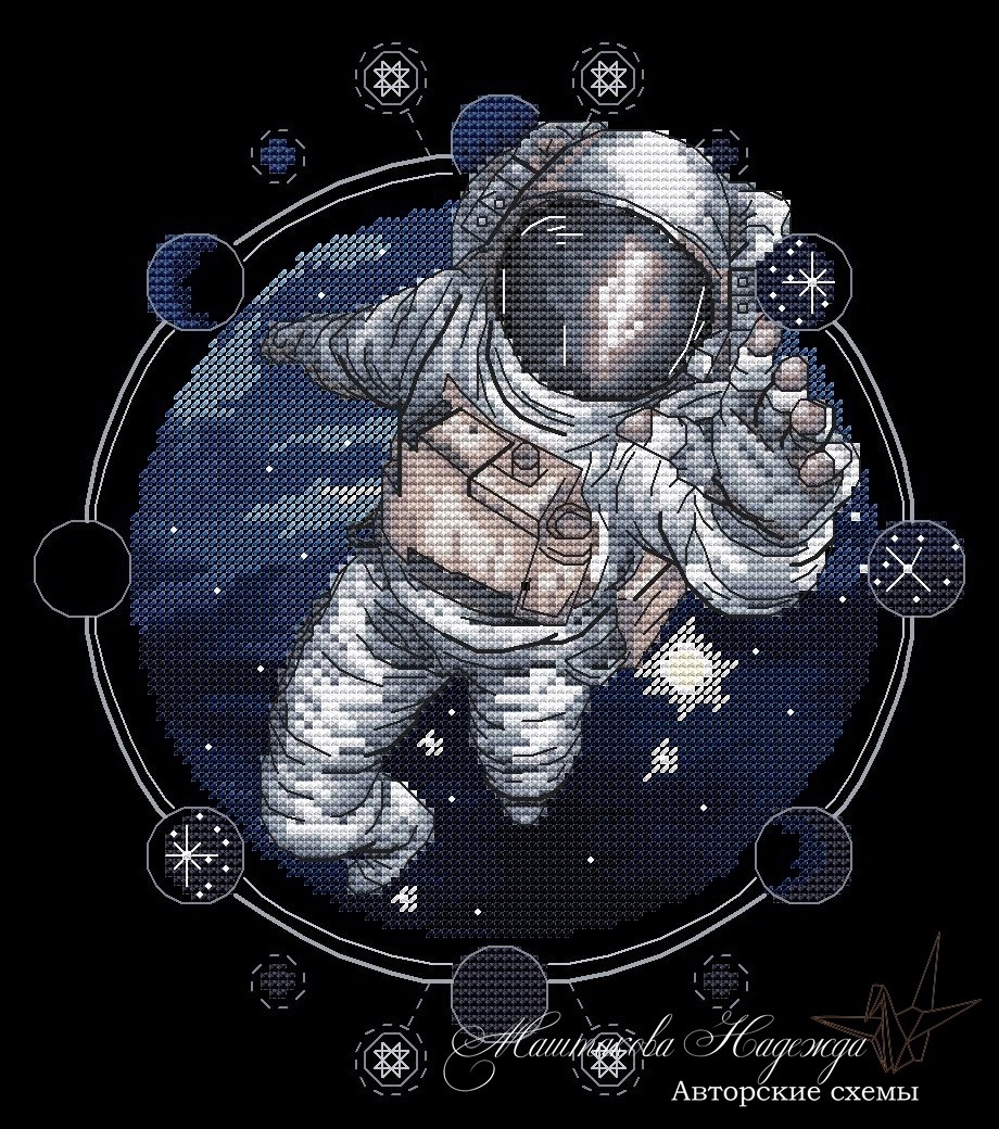 Space Cross Stitch Pattern фото 1
