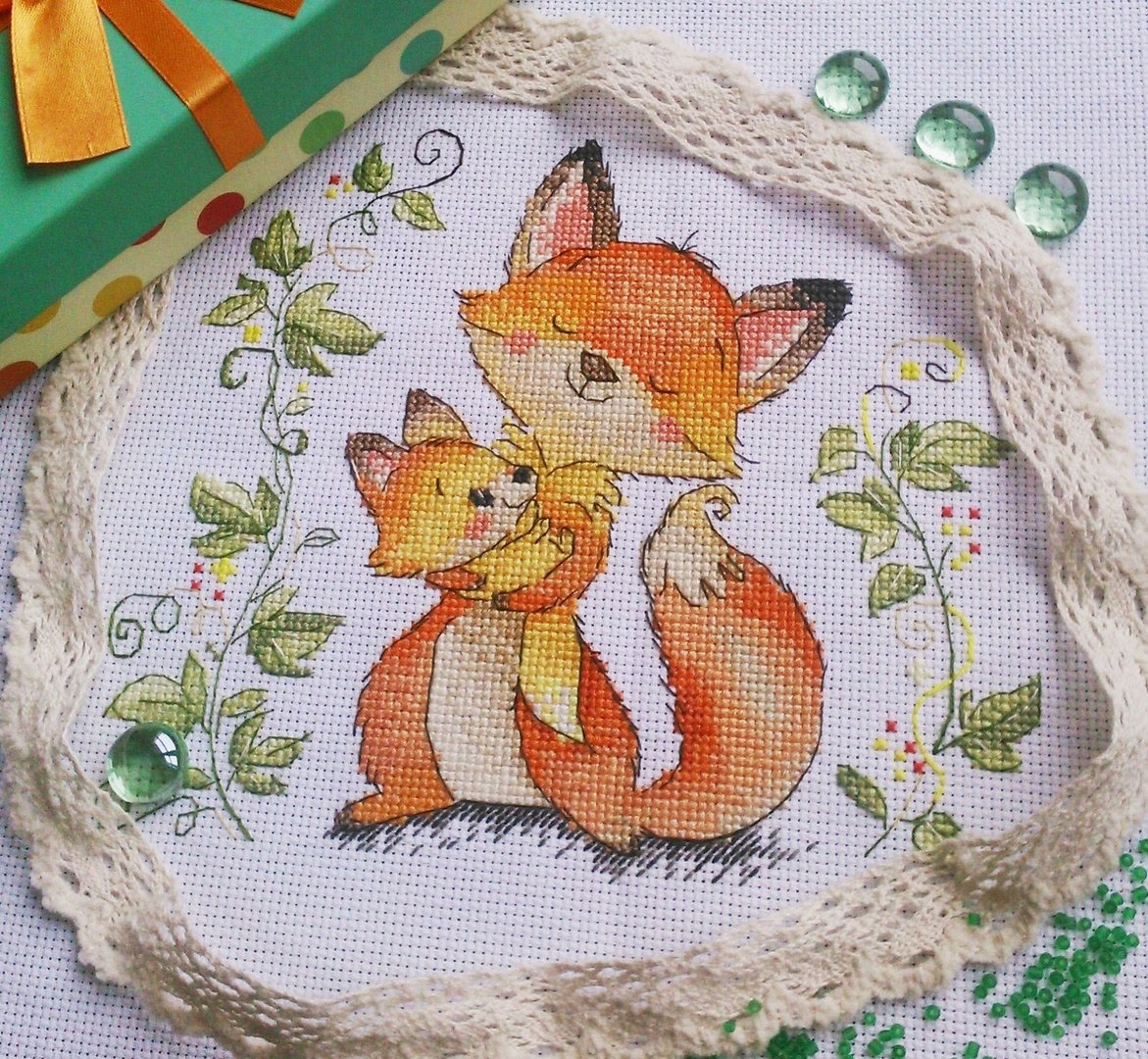 Fox Mom Cross Stitch Pattern фото 3
