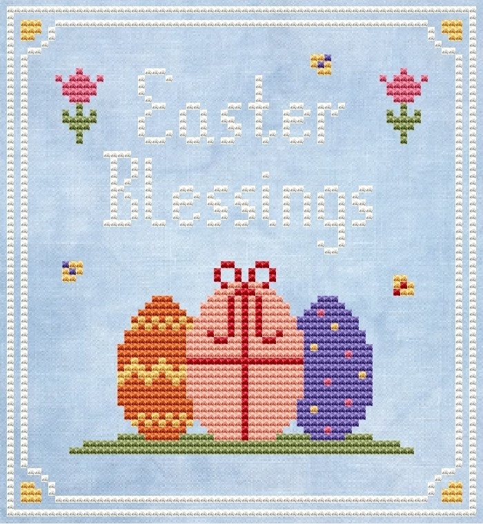 Easter Blessings Cross Stitch Pattern фото 1