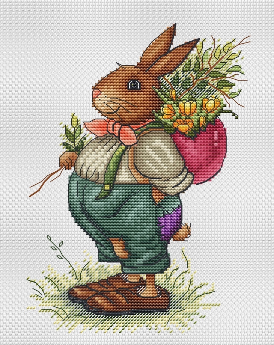Easter Hare Cross Stitch Pattern фото 1