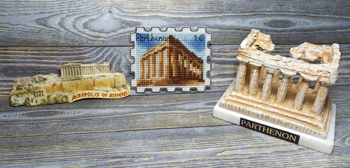 The Parthenon Postage Stamp Cross Stitch Pattern фото 2