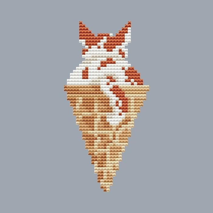 Ice Cream with Caramel Cat Cross Stitch Pattern фото 2