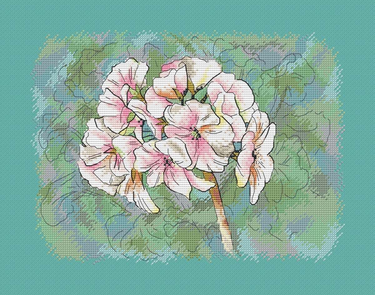 Geranium Flower Cross Stitch Pattern фото 7
