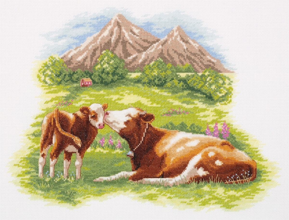 Mother and Child. Cows Cross Stitch Kit фото 1
