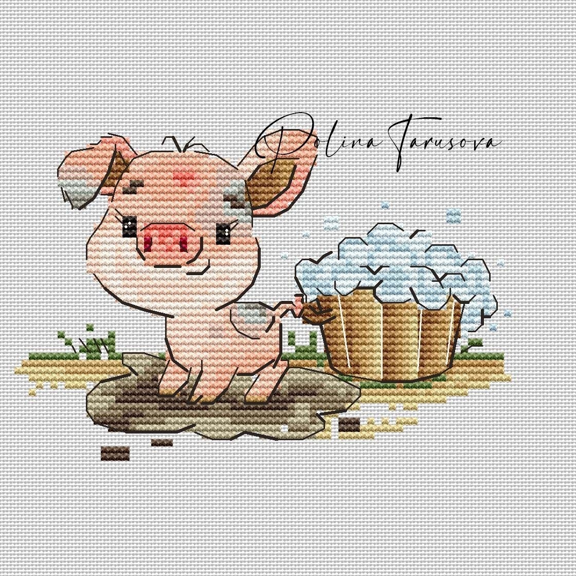 Farm. Pig Cross Stitch Pattern фото 1