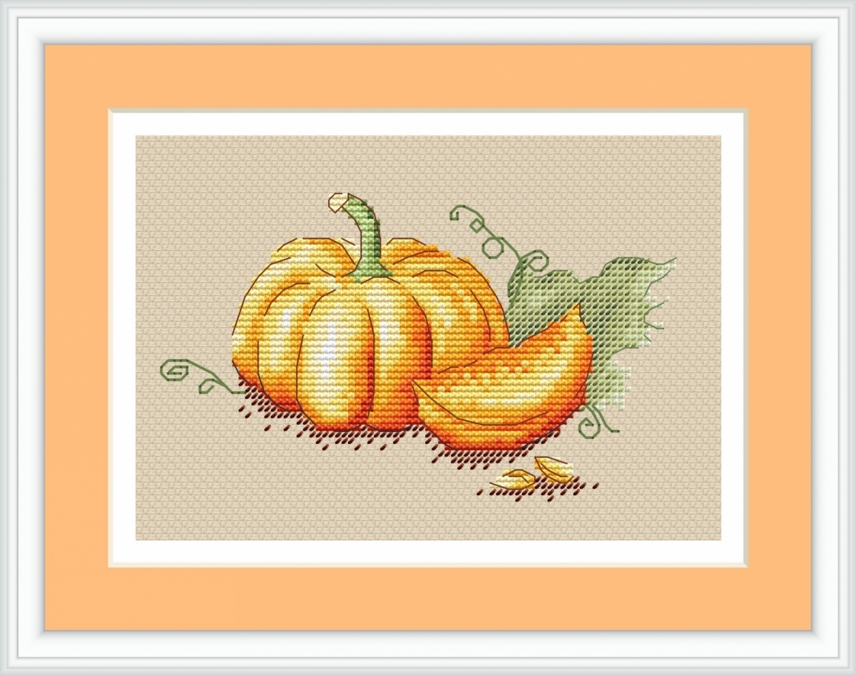 Pumpkin Slice Cross Stitch Pattern фото 1