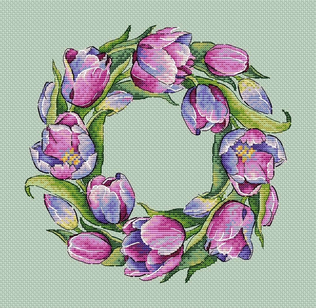 The Scent of Spring, Violet Cross Stitch Pattern фото 1