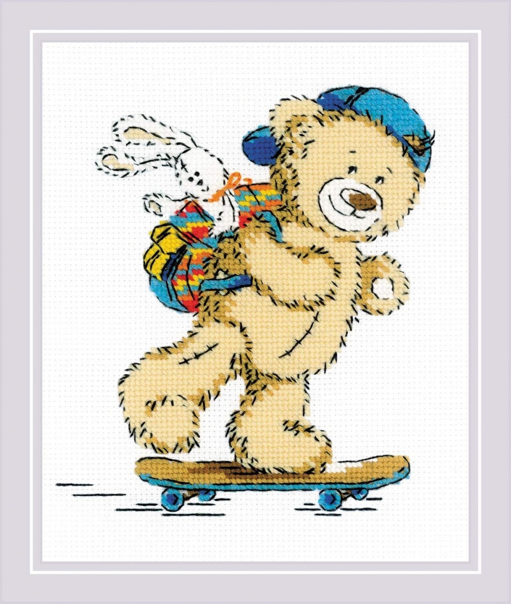 Teddy Bear Holiday Cross Stitch Kit фото 1