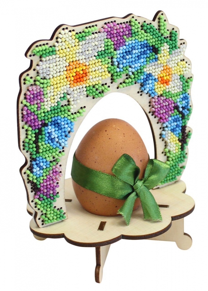 Easter Egg Stand. Flower Arch Bead Embroidery Kit фото 1