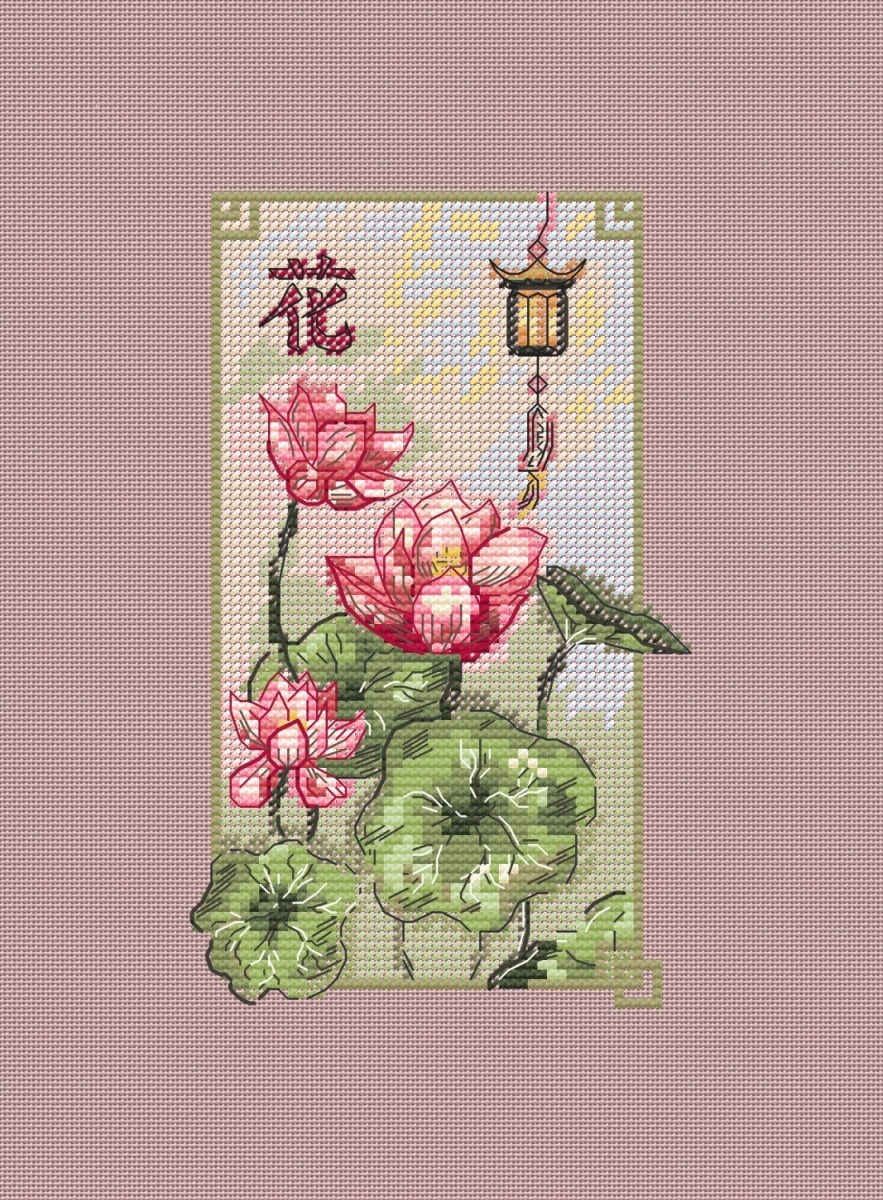 Flowers of the East. Lotus Cross Stitch Pattern фото 5