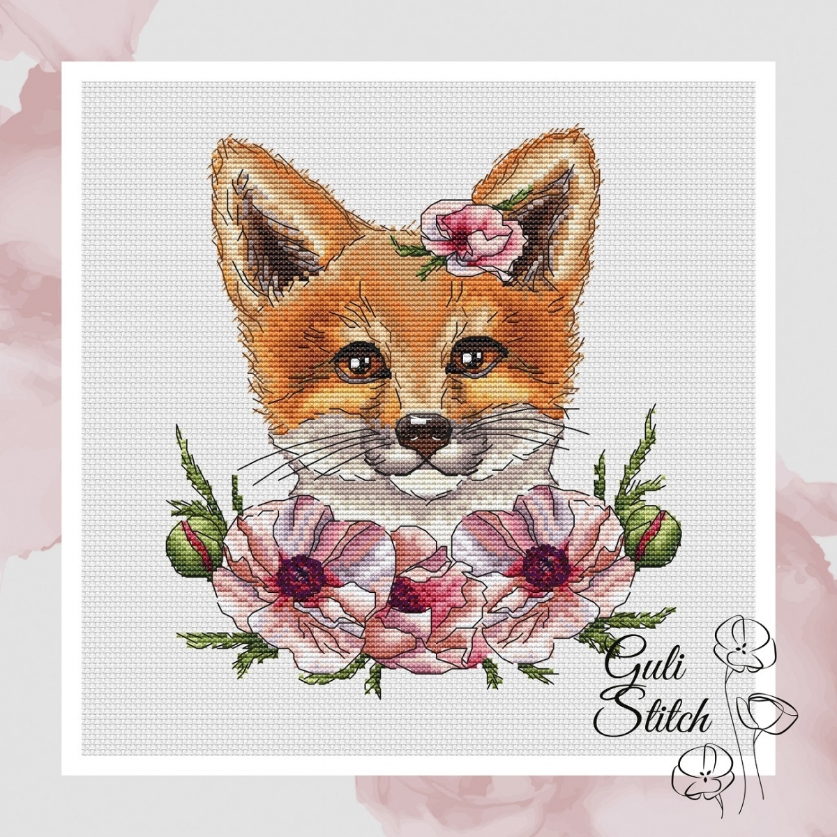 Red Fox Cross Stitch Pattern фото 1