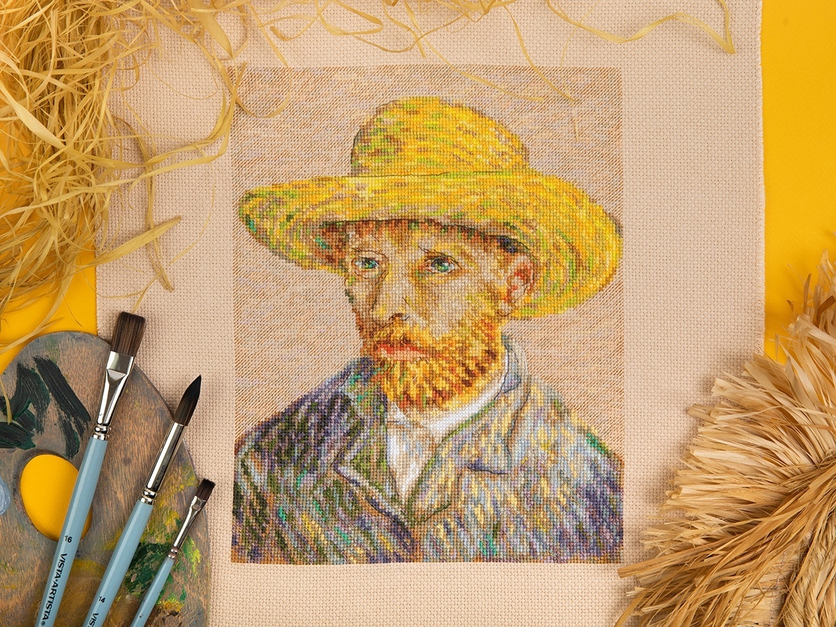 Self-Portrait with a Straw Hat Cross Stitch Kit фото 6