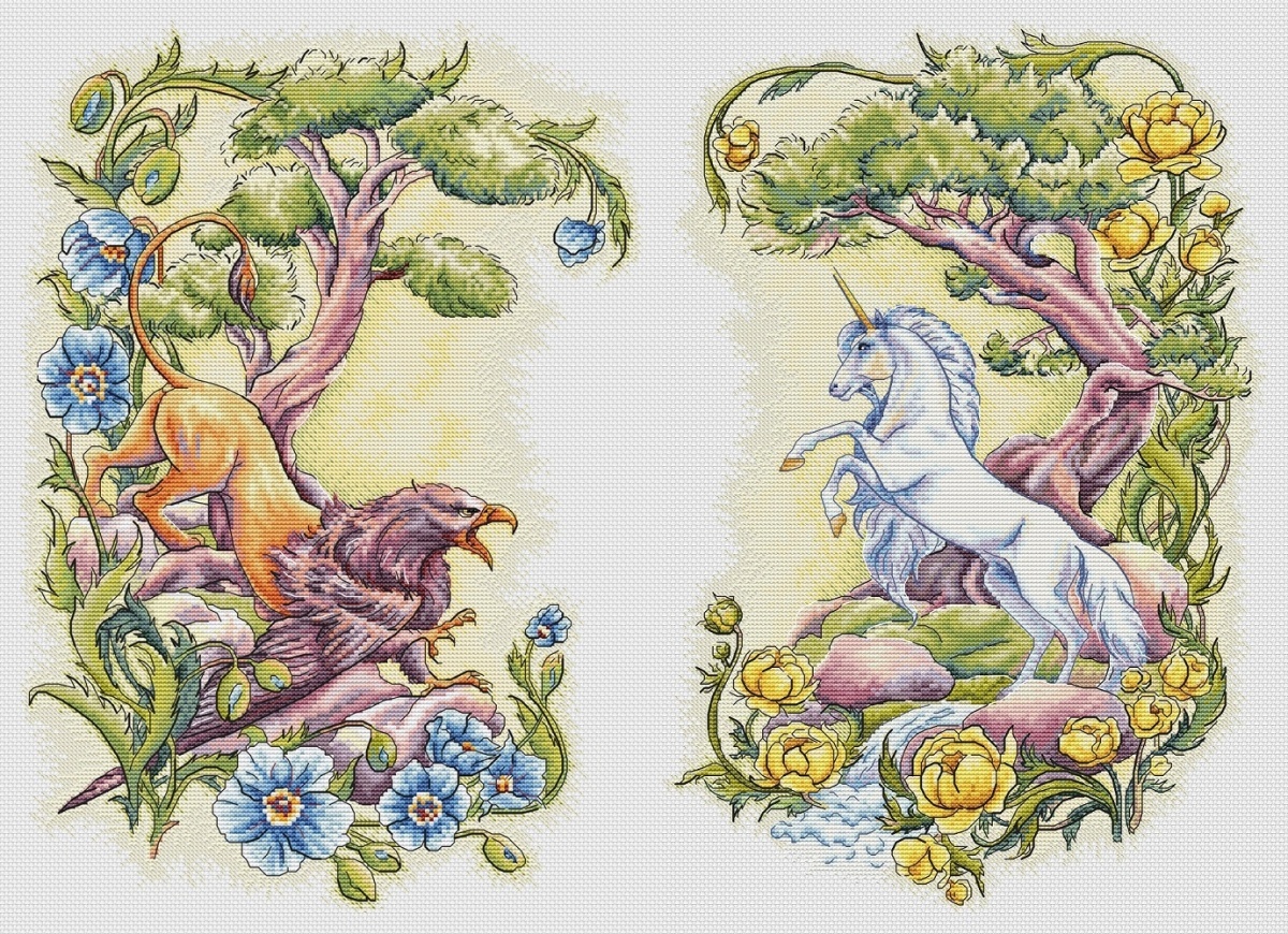 The Diptych. Unicorn Cross Stitch Pattern фото 3