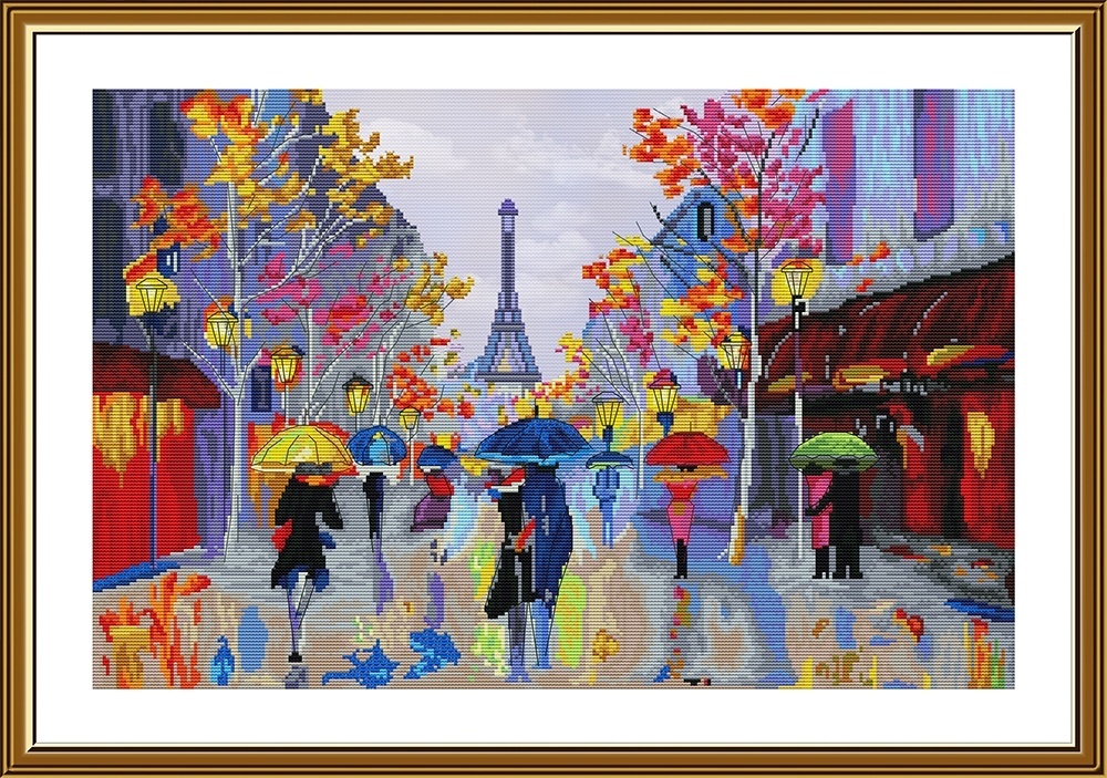 Paris Umbrellas Cross Stitch Kit фото 1