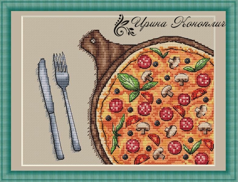 Pizza Cross Stitch Pattern фото 2