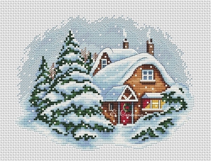 Snowy Winter Cross Stitch Pattern фото 1