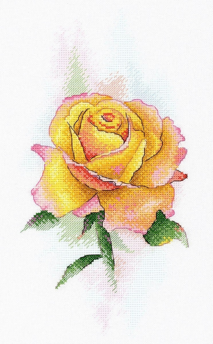 Yellow Rose Cross Stitch Kit фото 1