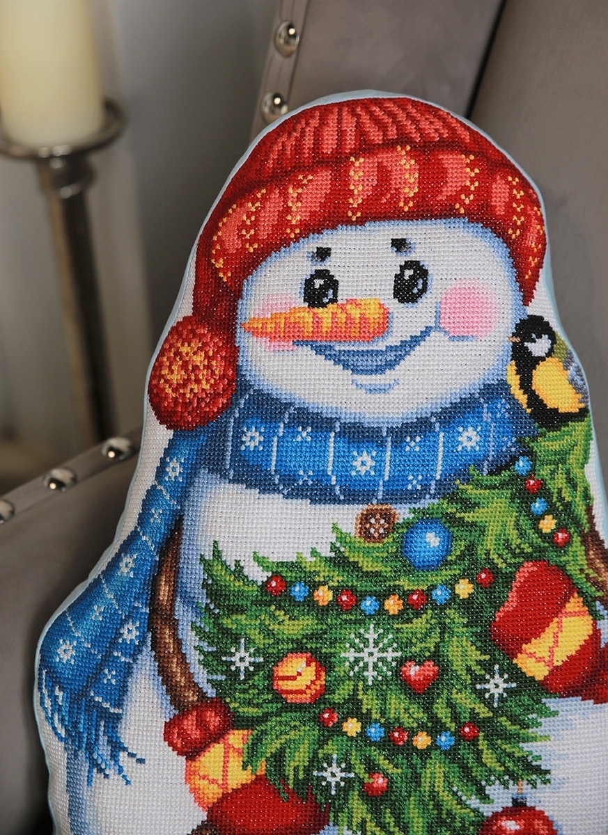 Snowman (Cushion Front) Cross Stitch Kit фото 4