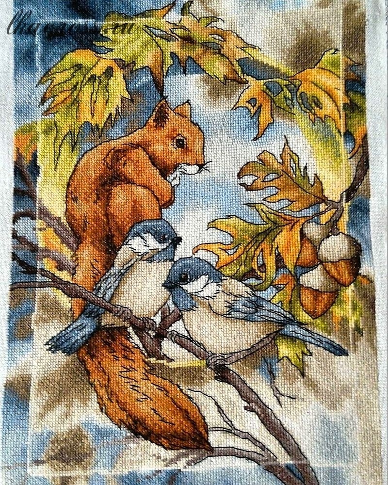 Forest Inhabitants. Squirrel Cross Stitch Pattern фото 3