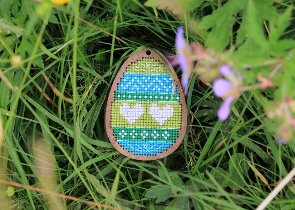 Green Easter Egg Cross Stitch Pattern фото 1