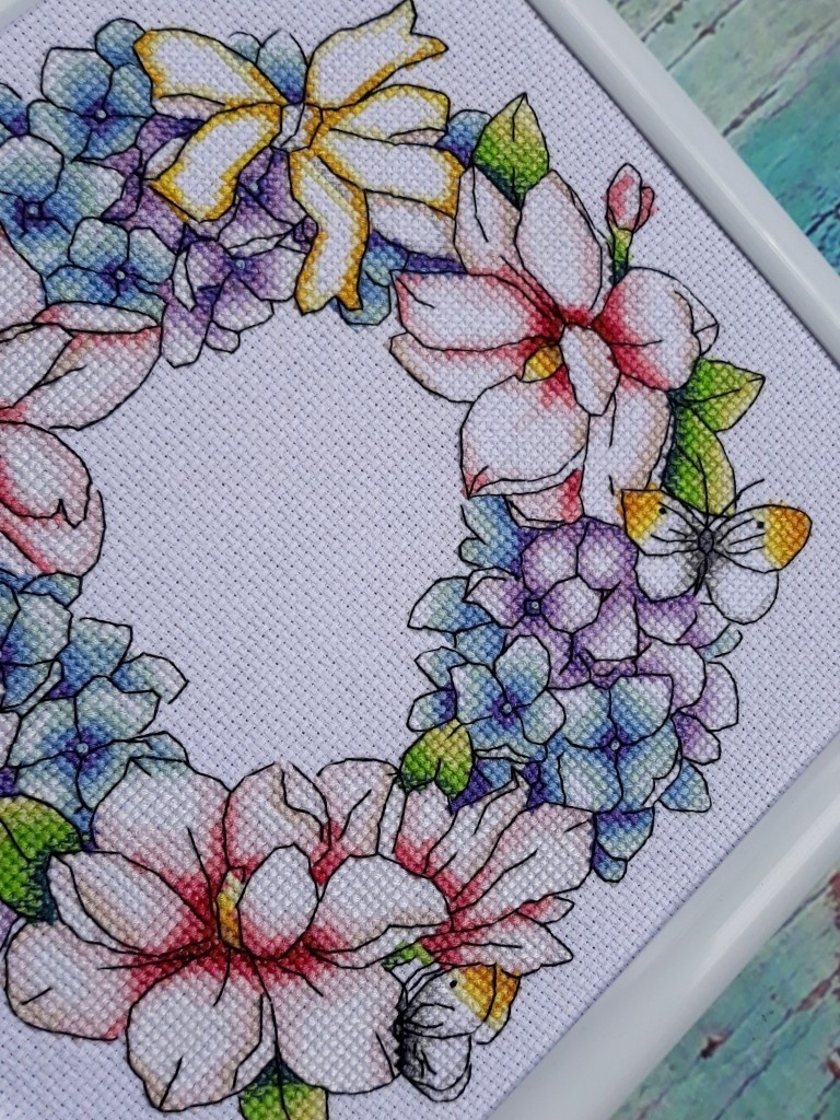 Wreath with Magnolias Cross Stitch Pattern фото 7