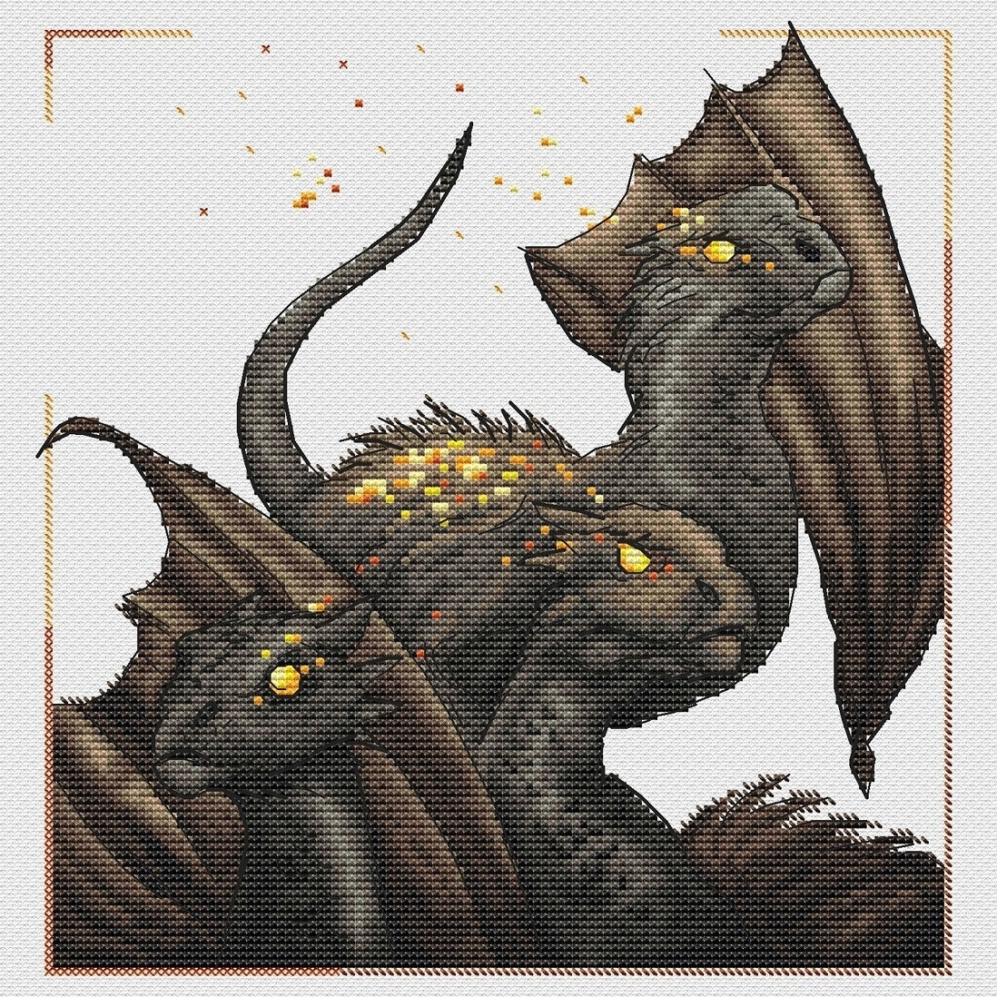 Three Dragons Cross Stitch Pattern фото 1