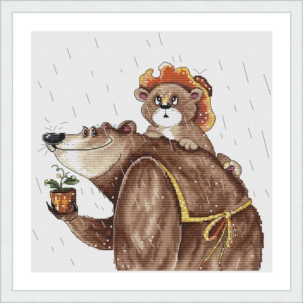 Teddy and Bear Cross Stitch Pattern фото 2