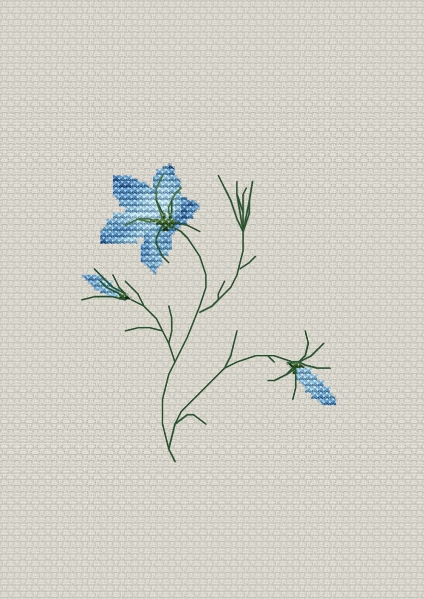 Campanula Cross Stitch Pattern фото 1