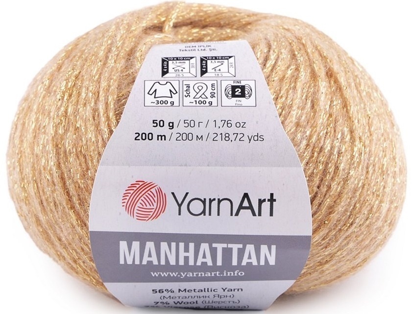 YarnArt Manhattan 7% wool, 7% viscose, 56% metallic, 30% acrylic, 10 Skein Value Pack, 500g фото 12