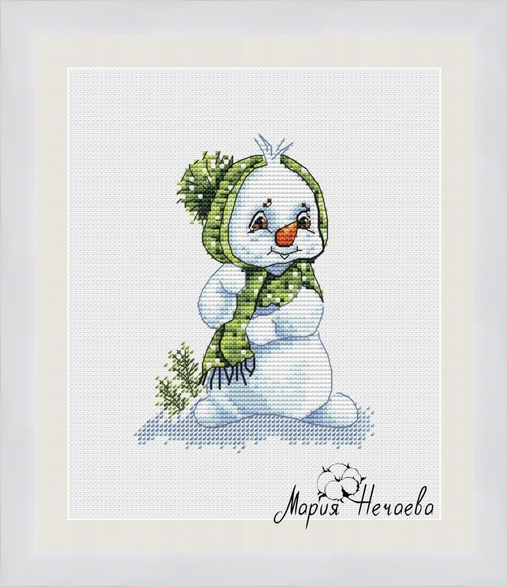 Cute Snowman Cross Stitch Pattern фото 1