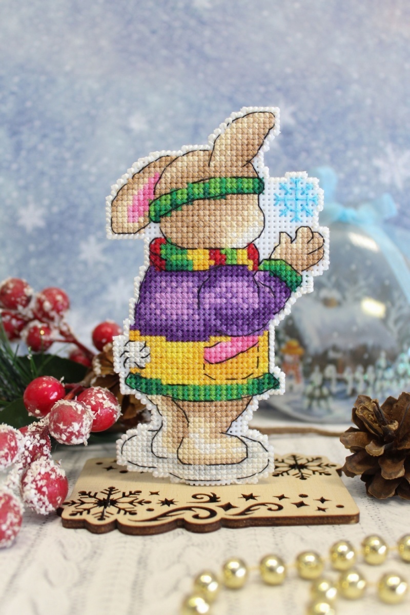 Bunny with a Snowflake Cross Stitch Kit фото 3