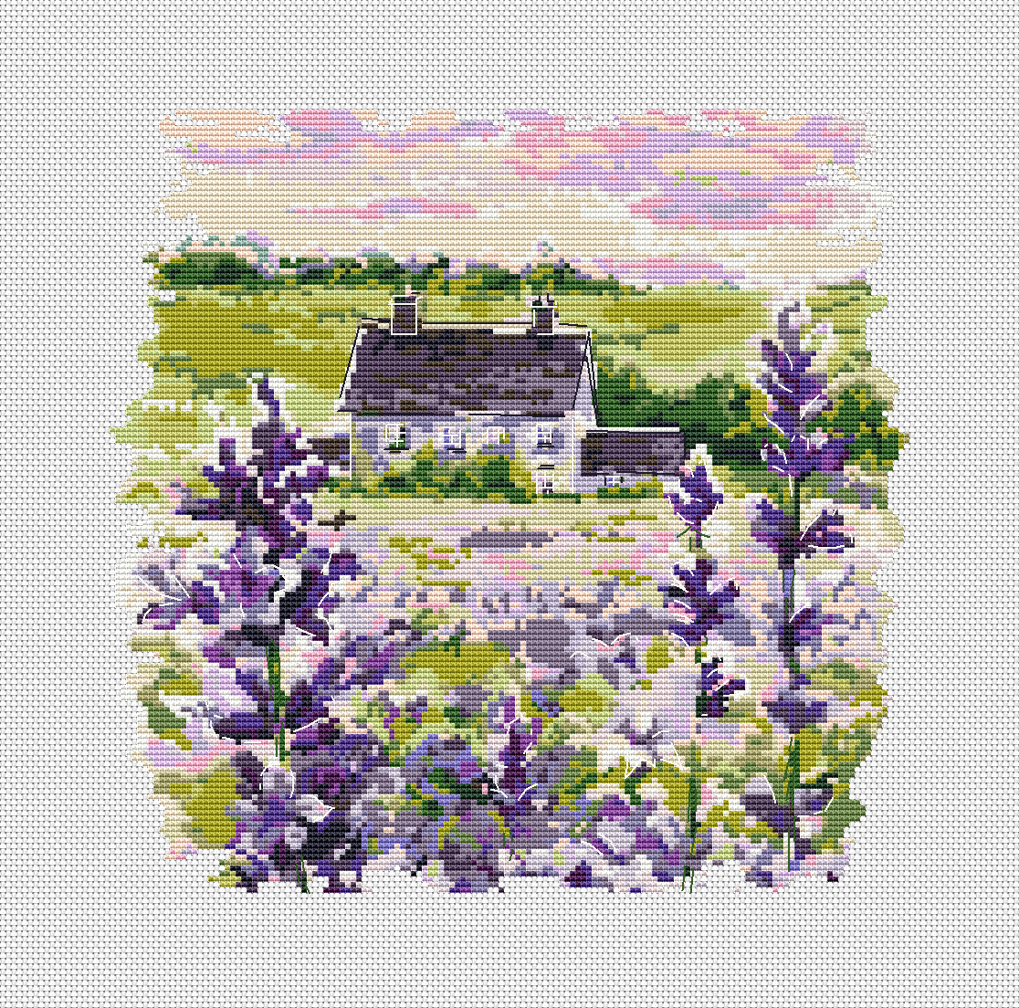 Lavender Provence Cross Stitch Pattern фото 1
