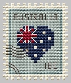 Australia Postage Stamp Cross Stitch Pattern фото 1