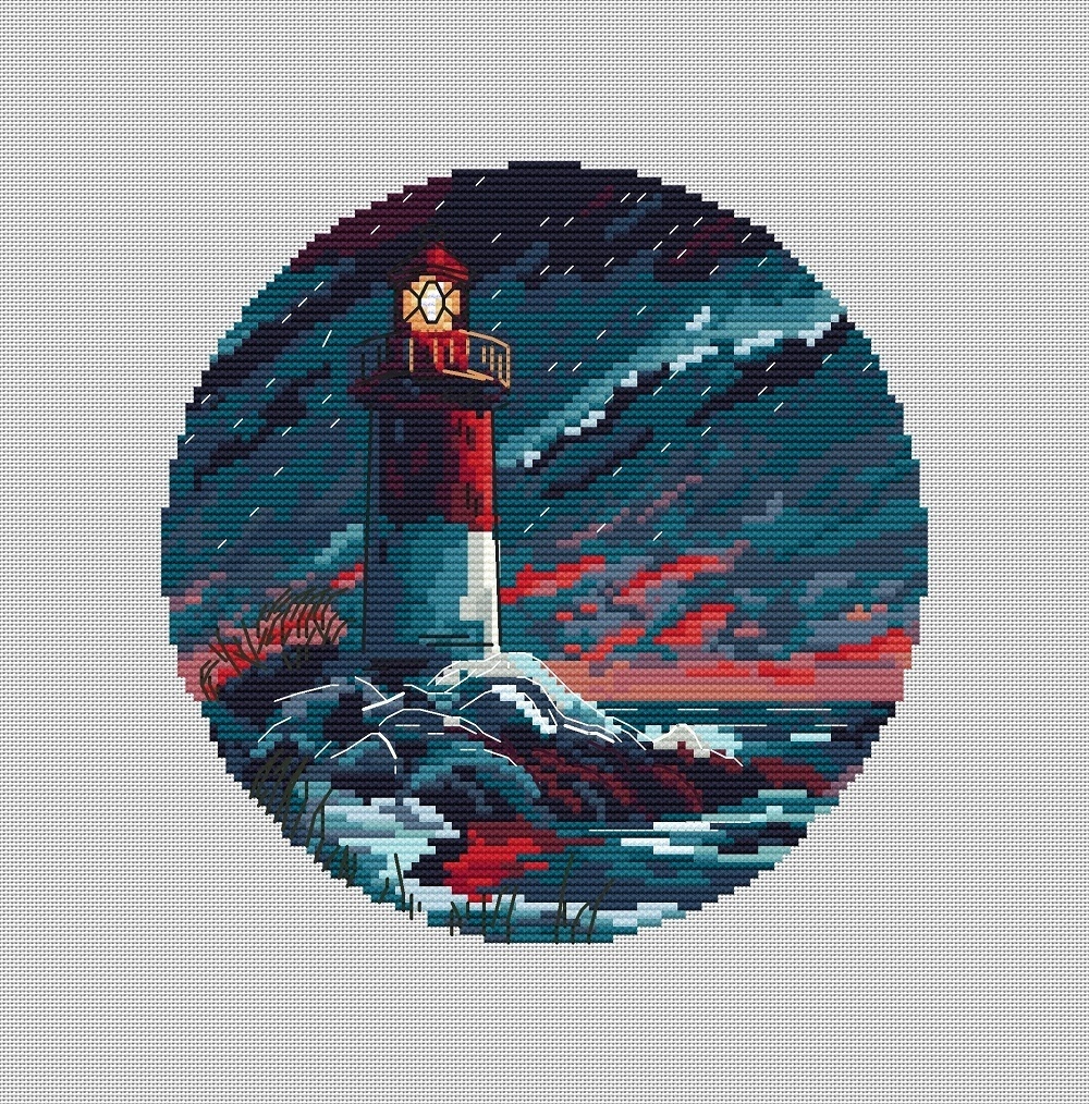 A Winter Lighthouse Cross Stitch Chart фото 2