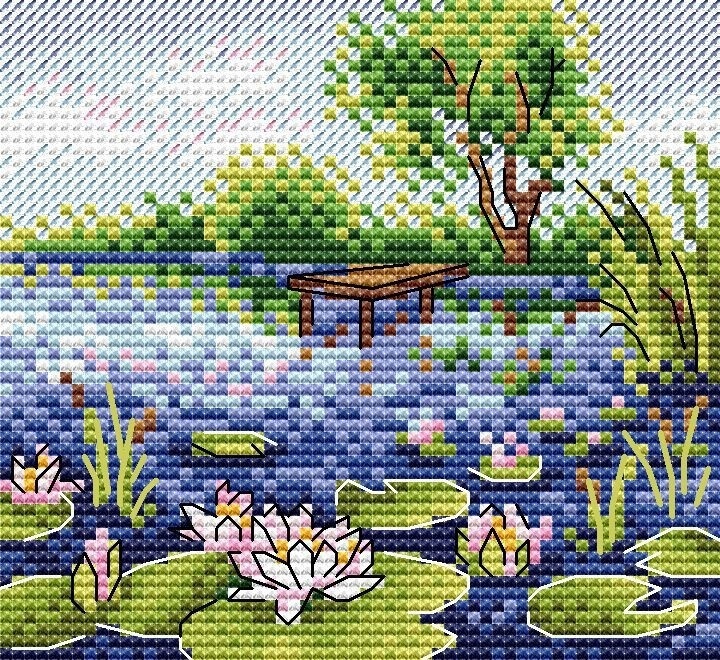 Water Lilies Cross Stitch Kit фото 1