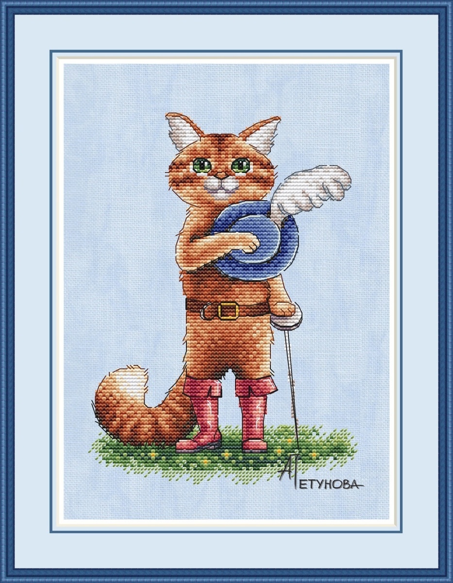 Cat in Boots Cross Stitch Pattern фото 1