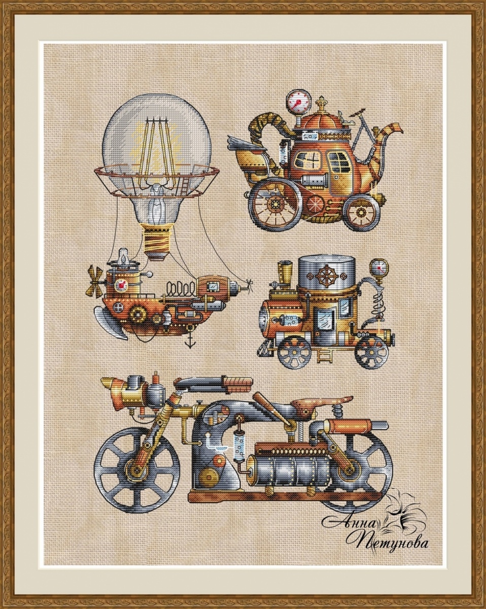 Steampunk. Transport Cross Stitch Pattern фото 1