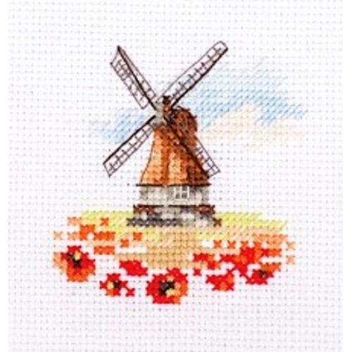 Poppy Field Mill Cross Stitch Kit фото 1