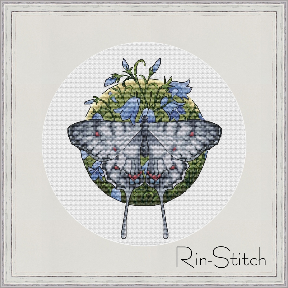 Bluebell Butterfly Cross Stitch Pattern фото 1