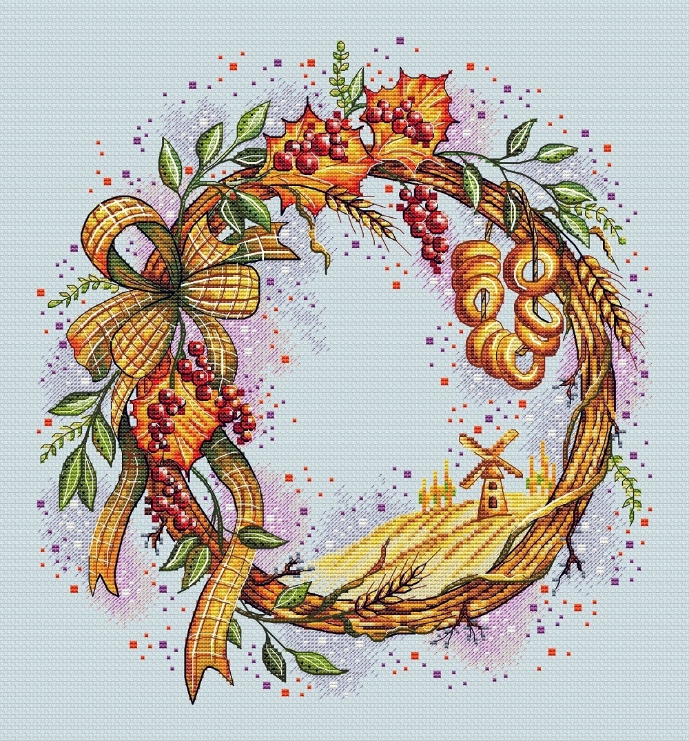 Wreath. Russian Village Cross Stitch Pattern фото 3