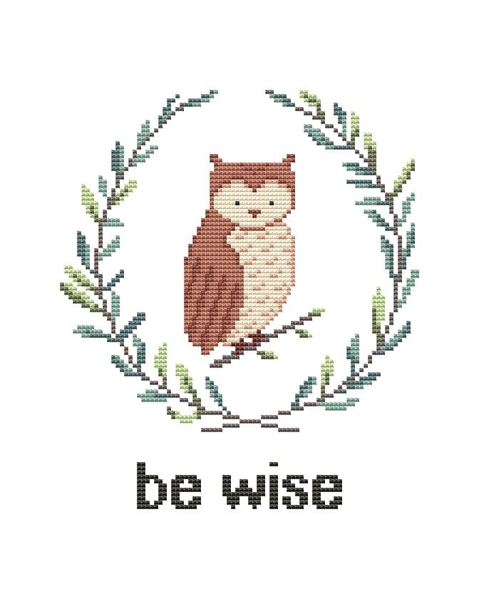 Be Wise Cross Stitch Pattern фото 1
