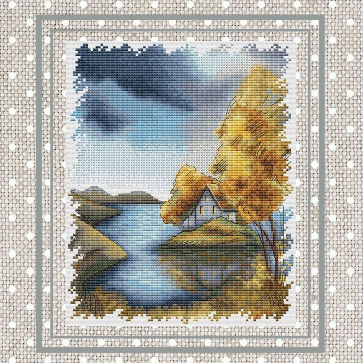 Autumn Landscape Cross Stitch Pattern фото 1