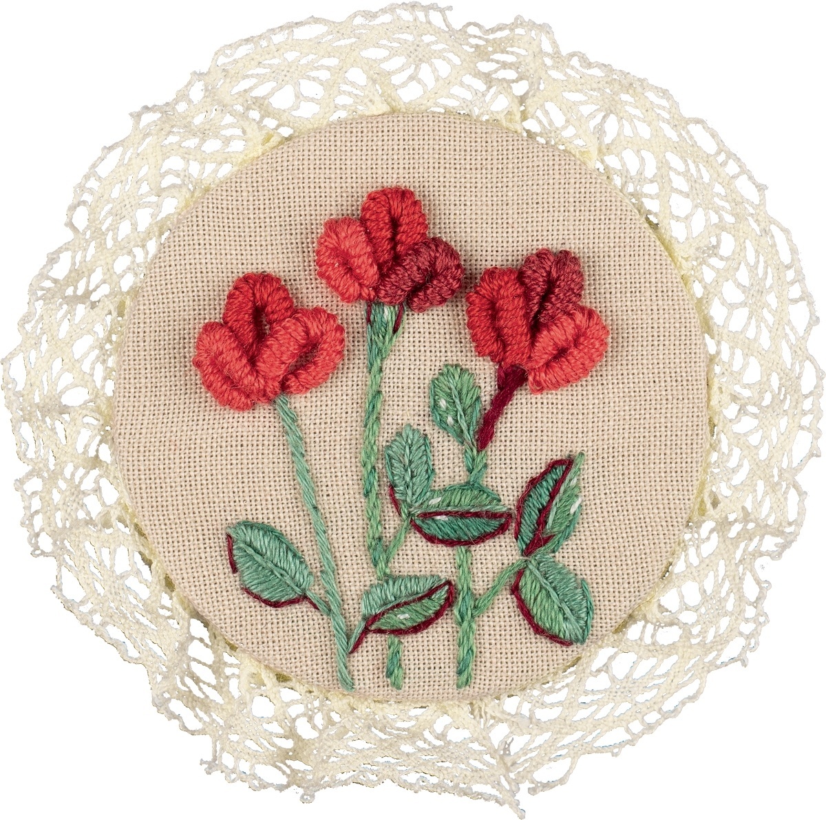 Vintage Brooches. Thistle and Poppy Embroidery Kit фото 7